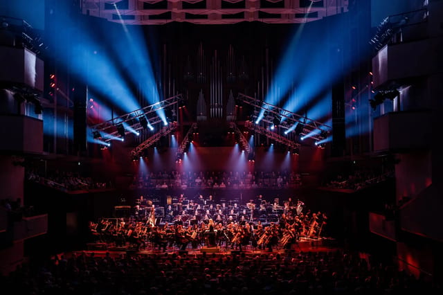Krank'd concert lighting for QSO's Hans Zimmer at QPAC, Brisbane