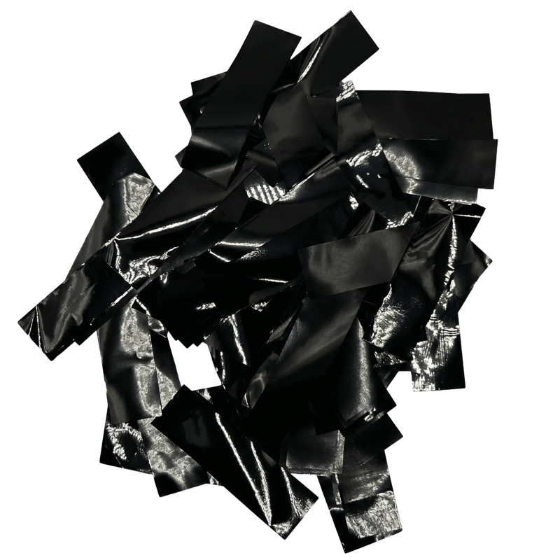Metallic Confetti - Black, confetti / streamer effect